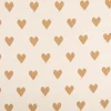 Strickstoff Jacquard Lurex Herzen natur goldfarbig 1,45m Breite