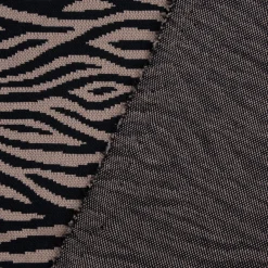 Strickstoff Jacquard Tigermuster beige schwarz 1,51m Breite
