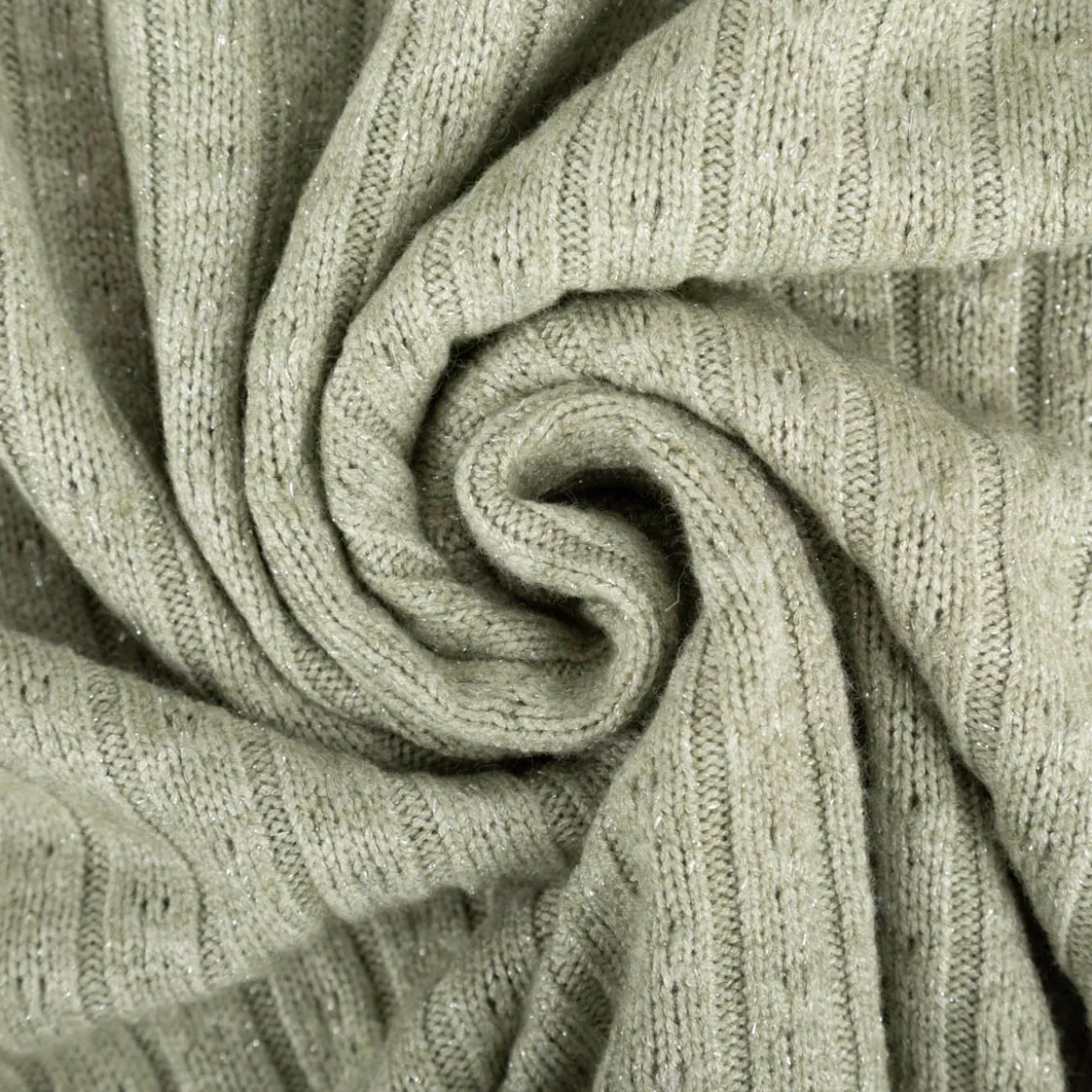 Strickstoff lindgrün mit silberfarbigen Glitzereffekten 330g/qm 138cm Breite
