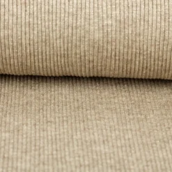 Strickstoff Rib Jersey mit Viskose Glitzereffekte taupe150 cm Breite