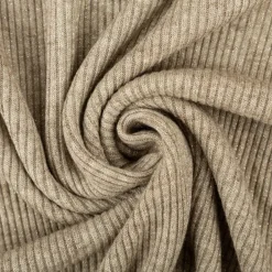 Strickstoff Rib Jersey mit Viskose Glitzereffekte taupe150 cm Breite