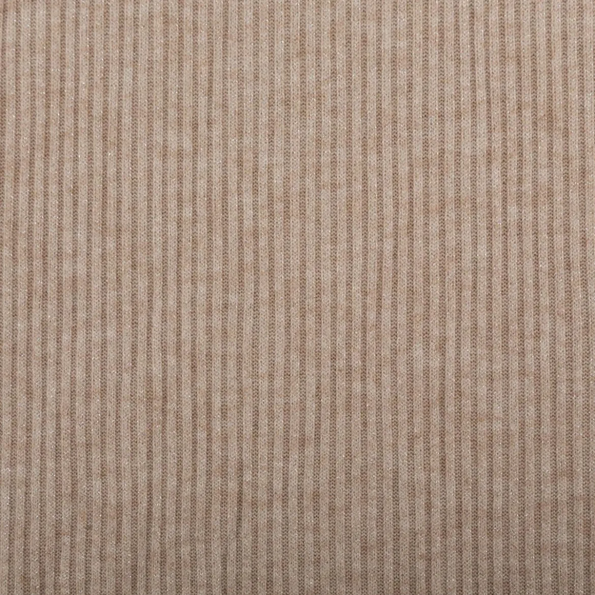 Strickstoff Rib Jersey mit Viskose Glitzereffekte beige 150cm Breite