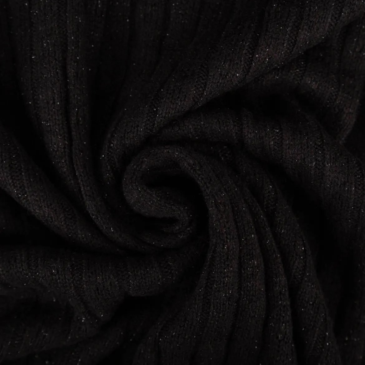 Strickstoff schwarz mit silberfarbigen Glitzereffekten 330g/qm 138cm Breite
