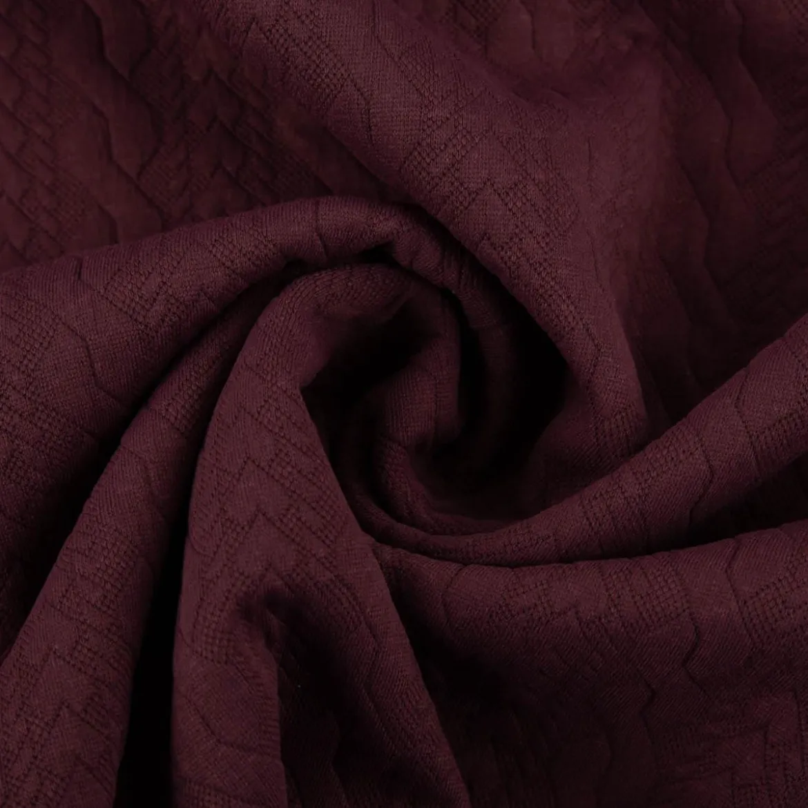 Strickstoff Zopfmuster aubergine elastischer Winterstrick 150 cm Breite