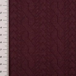 Strickstoff Zopfmuster aubergine elastischer Winterstrick 150 cm Breite