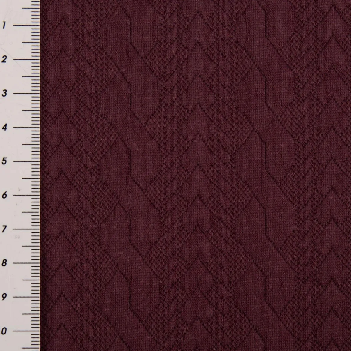 Strickstoff Zopfmuster aubergine elastischer Winterstrick 150 cm Breite