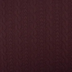 Strickstoff Zopfmuster aubergine elastischer Winterstrick 150 cm Breite