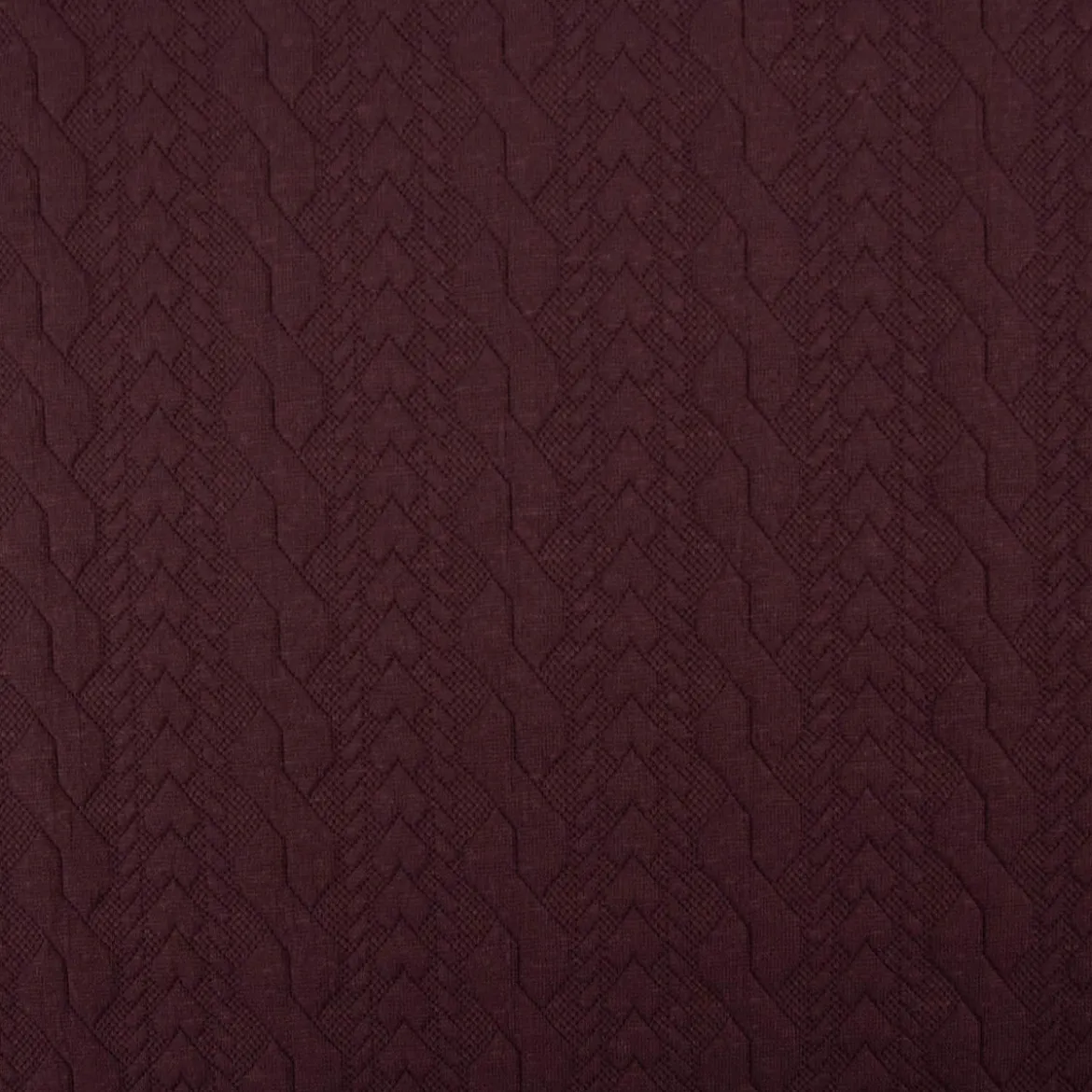 Strickstoff Zopfmuster aubergine elastischer Winterstrick 150 cm Breite
