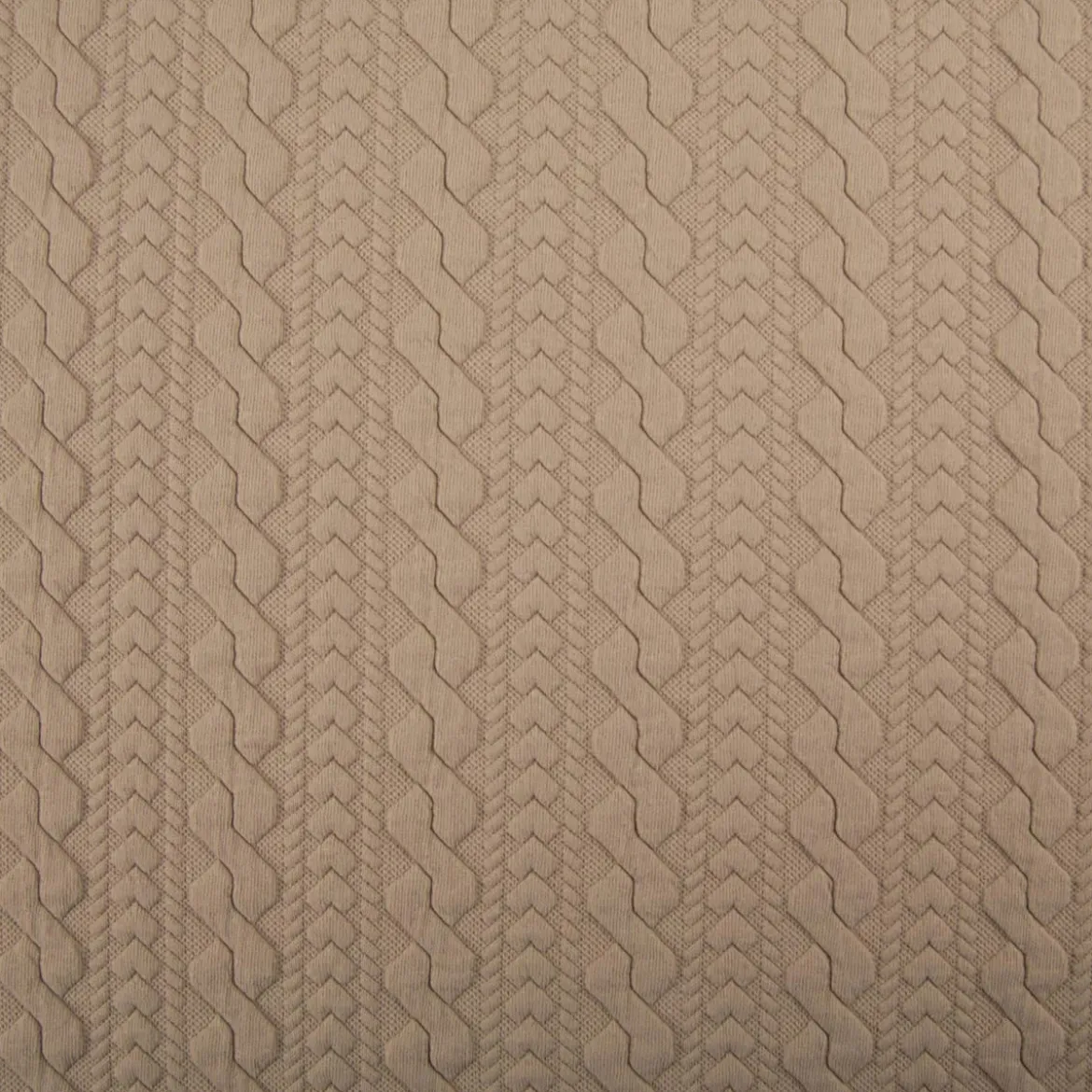 Strickstoff Zopfmuster beige elastischer Winterstrick 150 cm Breite