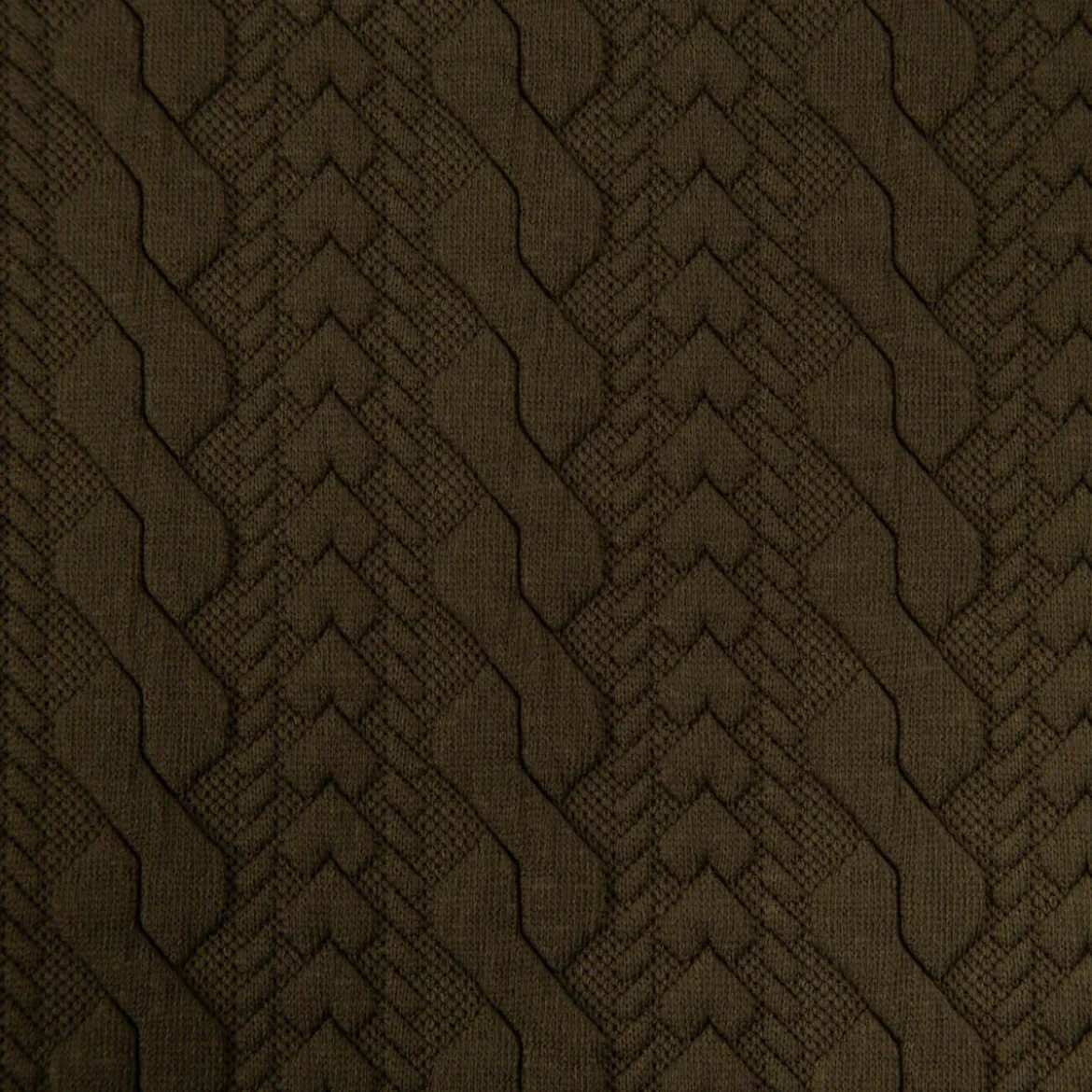 Strickstoff Zopfmuster khaki-grün elastischer Winterstrick 150 cm Breite