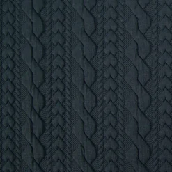 Strickstoff Zopfmuster stahlblau elastischer Winterstrick 150 cm Breite
