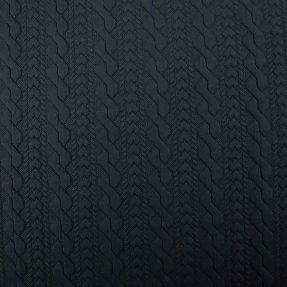 Strickstoff Zopfmuster stahlblau elastischer Winterstrick 150 cm Breite