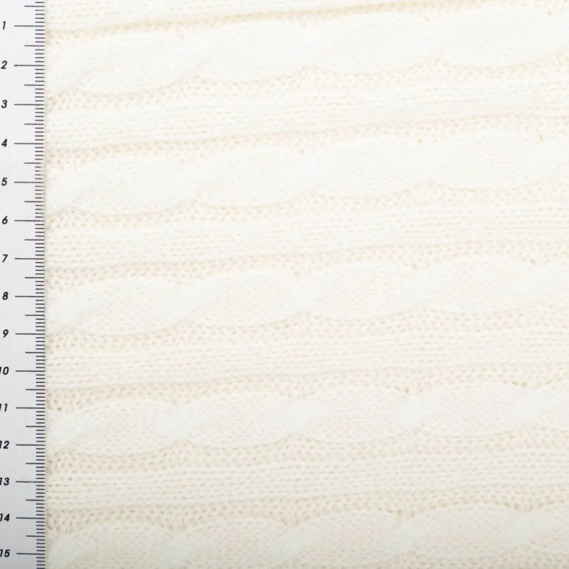 Strickstoff Zopfmuster Viskose wollweiß – schwere Qualität, 140 cm Breite