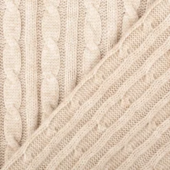 Strickstoff Zopfmuster Viskose beige – schwere Qualität, 140 cm Breite