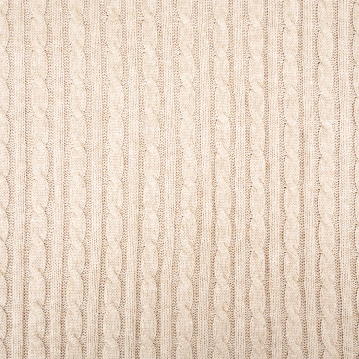 Strickstoff Zopfmuster Viskose beige – schwere Qualität, 140 cm Breite