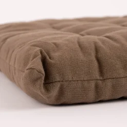 Stuhlkissen aus Baumwolle mit Binderbändern einfarbig taupe 38x38cm