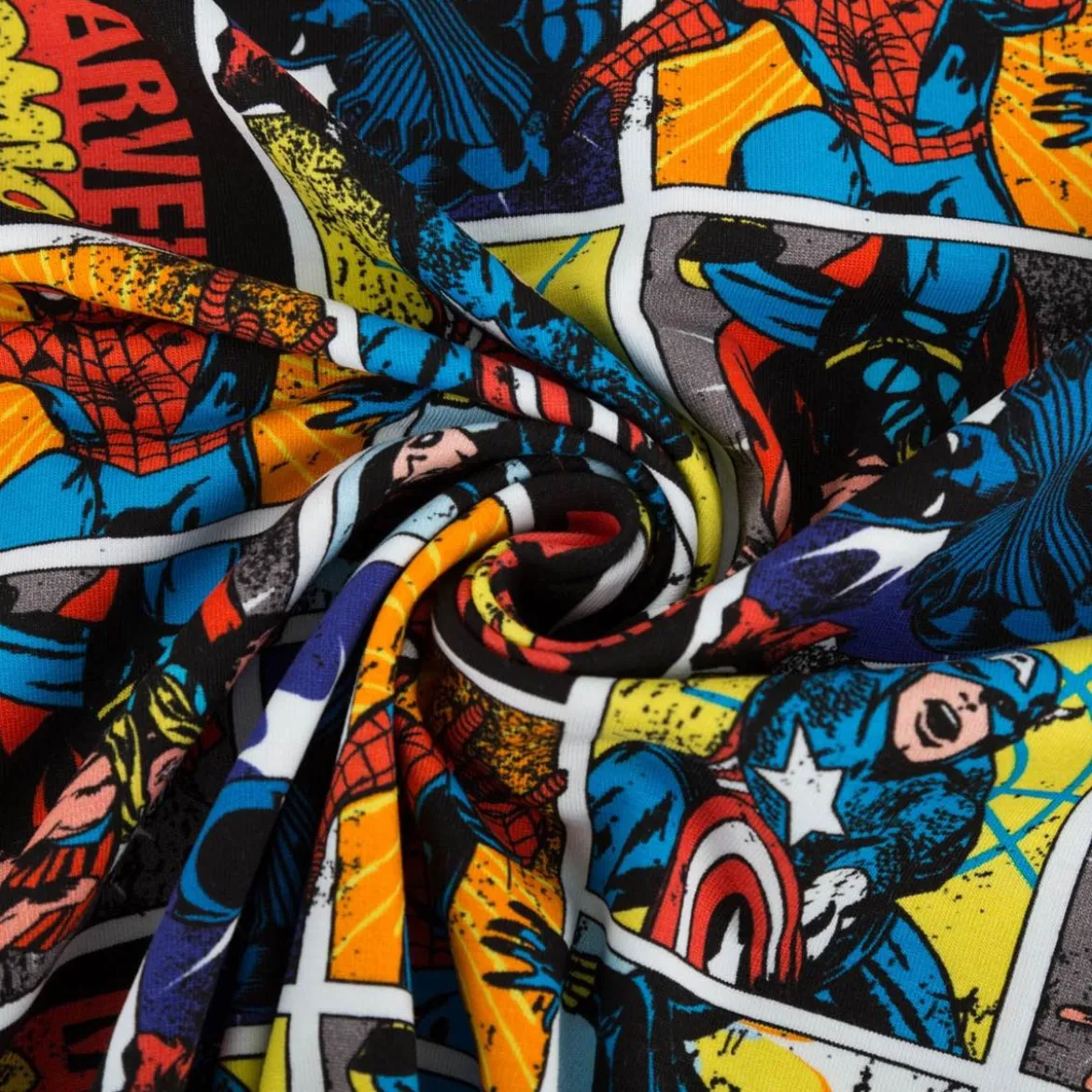 Superhelden Marvel Jersey Stoff Baumwolle Marvel Comics bunt 1,50m Breite