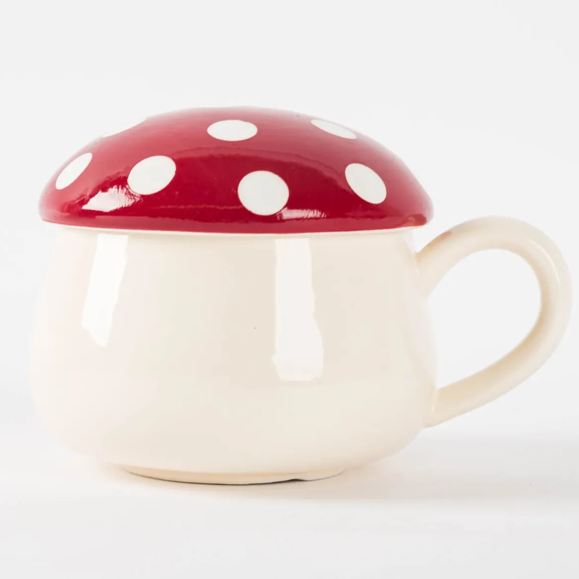 Suppentasse mit Fliegenpilz Deckel Mushroom Soup Bowl von Sass & Belle