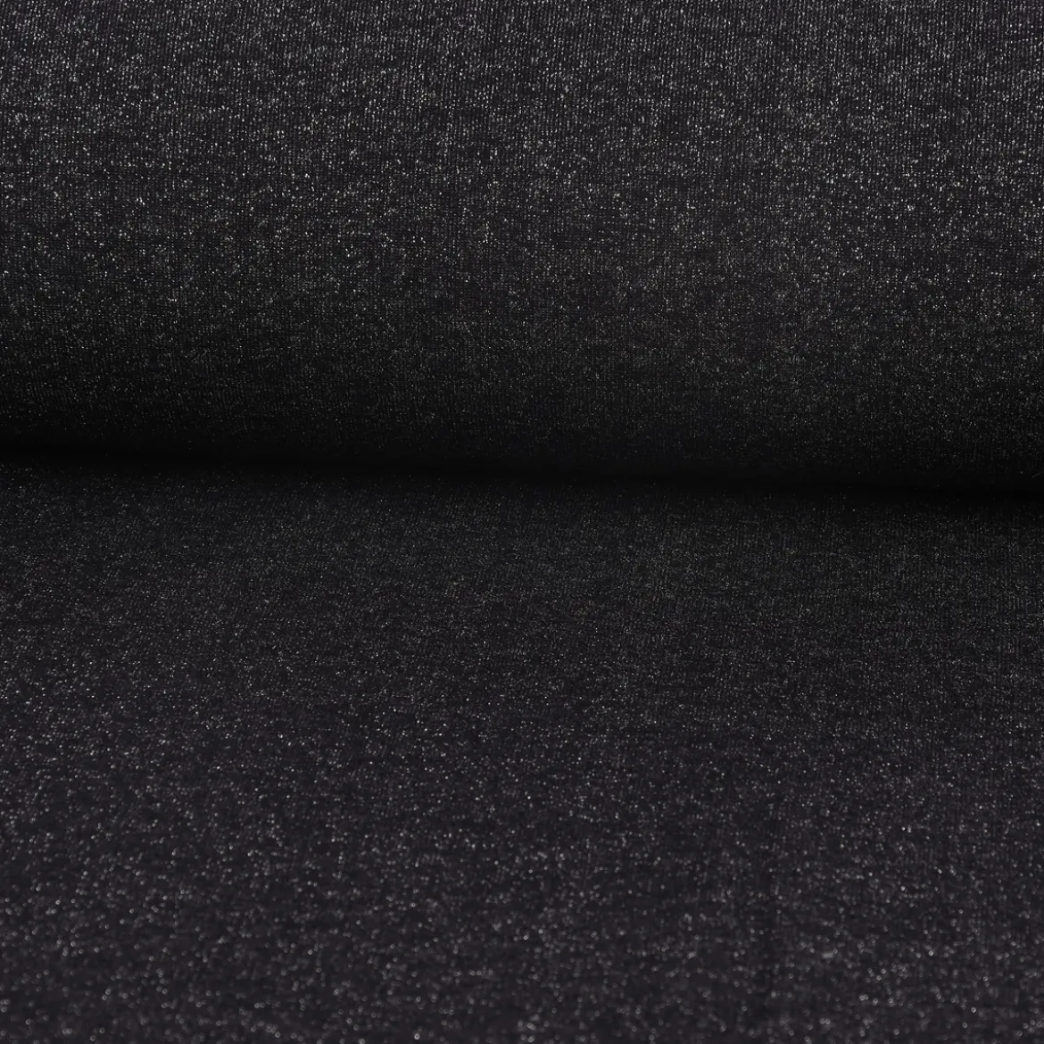 Sweat Jogging einfarbig Glitzer schwarz 1,45m Breite