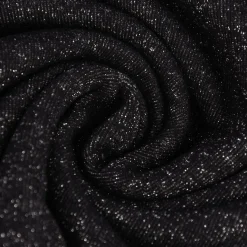 Sweat Jogging einfarbig Glitzer schwarz 1,45m Breite