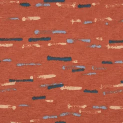 Sweatstoff Alpensweat Stripes Streifen terrakotta hellblau dunkelblau 1,50m Breite
