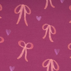 Sweatstoff aus Baumwolle Digitaldruck Schleifen fuchsia 1,50m Breite