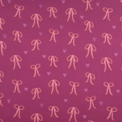 Sweatstoff aus Baumwolle Digitaldruck Schleifen fuchsia 1,50m Breite
