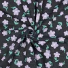 Sweatstoff aus Baumwolle Melange Flowers anthrazitgrau lila 1,38m Breite