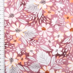 Sweatstoff Baumwolle Blumen Digitaldruck rosa 155cm breit