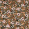 Sweatstoff Digitaldruck Aquarell Blumen Blätter khaki orange rosa 1,45m Breite