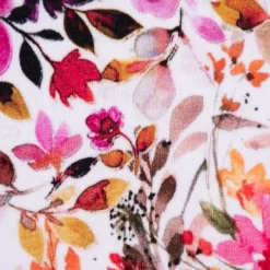 Sweatstoff Digitaldruck Blumen Blätter weiß bunt 1,45m Breite