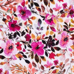 Sweatstoff Digitaldruck Blumen Blätter weiß bunt 1,45m Breite