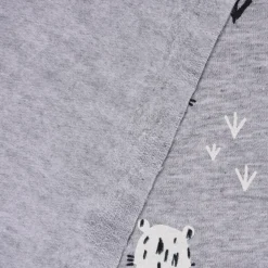 Sweatstoff dünn Tiger grau meliert weiß schwarz 1,5m Breite