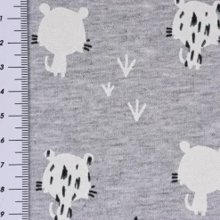 Sweatstoff dünn Tiger grau meliert weiß schwarz 1,5m Breite