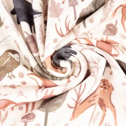 Sweatstoff Forest Animals offwhite – weich, warm & 1,48m breit