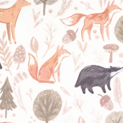 Sweatstoff Forest Animals offwhite – weich, warm & 1,48m breit