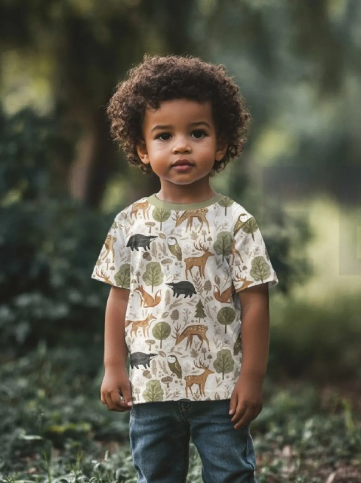 Sweatstoff Forest Animals offwhite – weich, warm & 1,48m breit