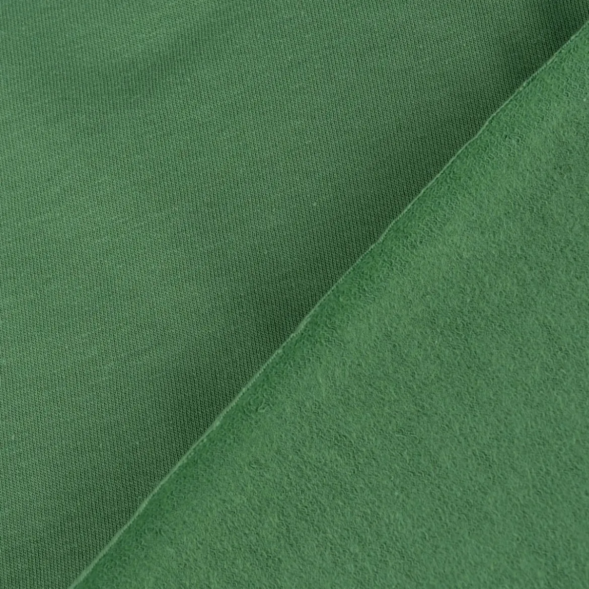 Sweatstoff kuschelweich uni grün 1,50m Breite