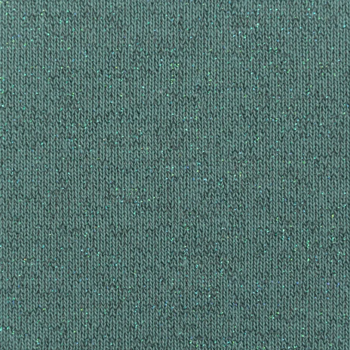 Sweatstoff Lurex kuschelweich uni dunkel mint 1,45m Breite