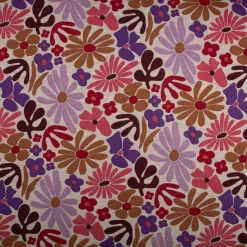 Sweatstoff Melange Blumen Blüten abstrakt natur rosa lila 1,38m Breite