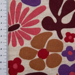 Sweatstoff Melange Blumen Blüten abstrakt natur rosa lila 1,38m Breite