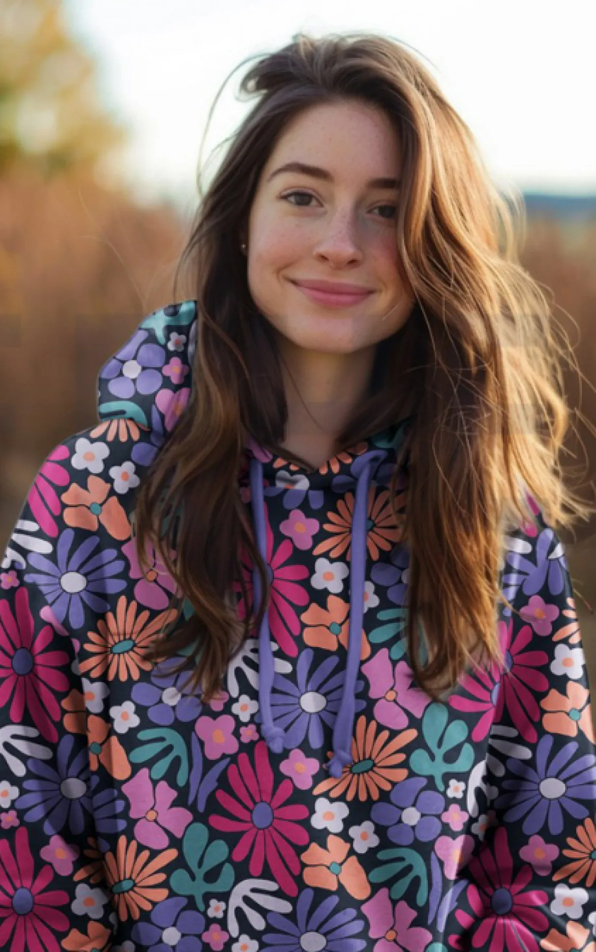Sweatstoff Melange Blumen Blüten abstrakt natur rosa lila 1,38m Breite