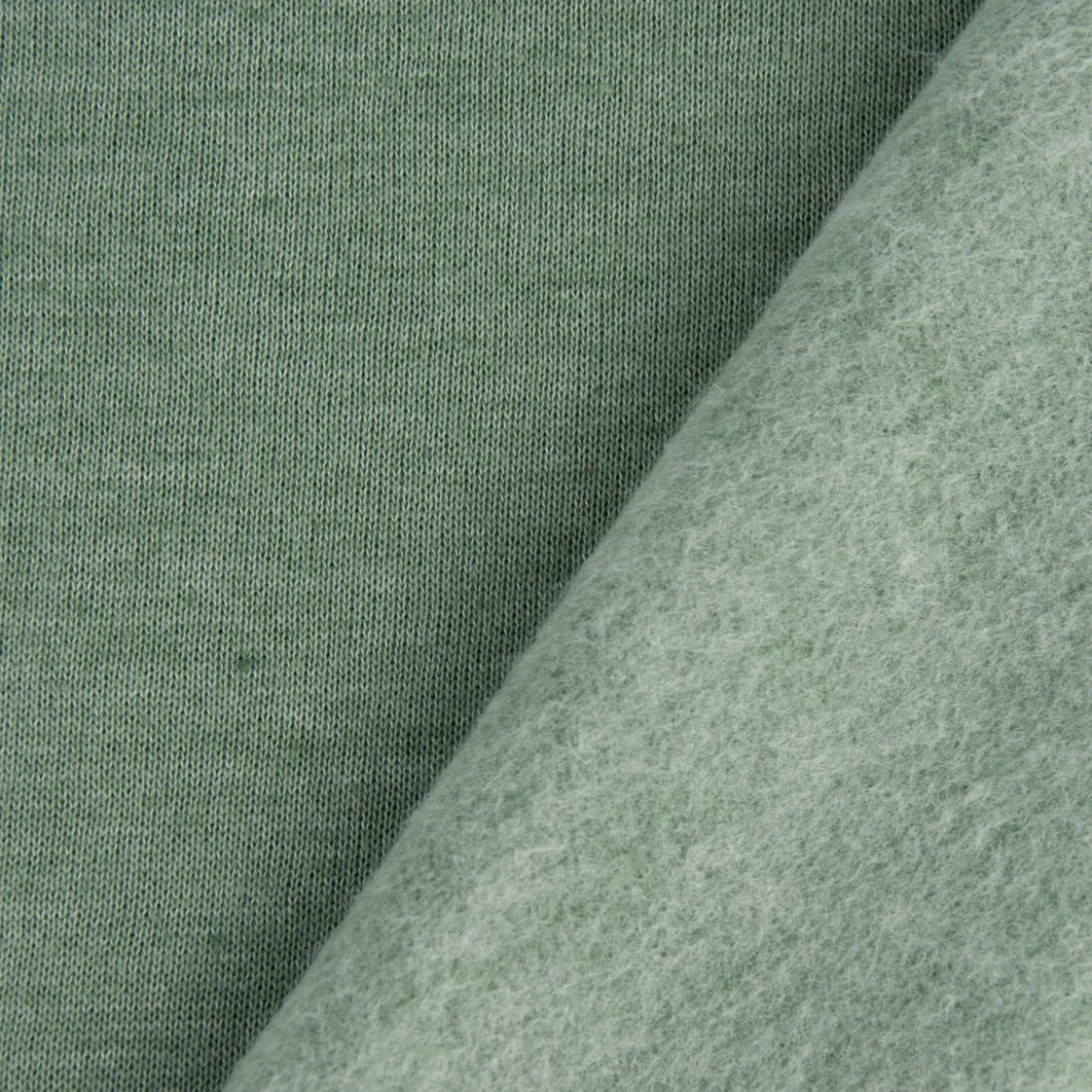 Sweatstoff Melange einfarbig dunkel mint meliert 1,4m Breite