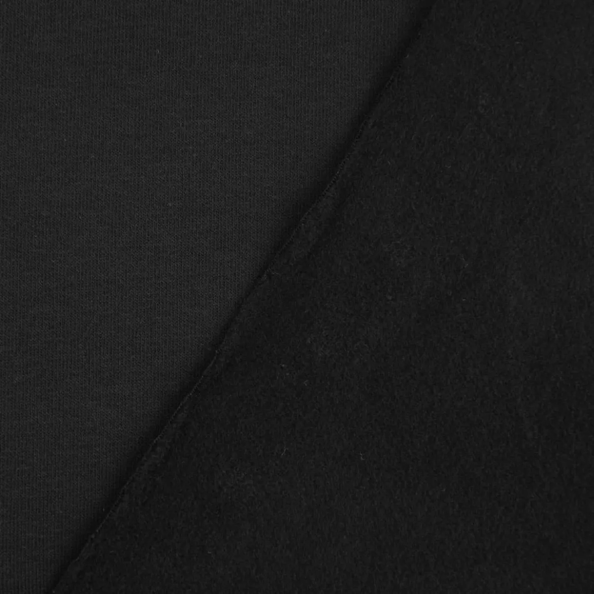 Sweatstoff Meterware Bio Soft Sweat dünn uni Schwarz 1,5m Breite