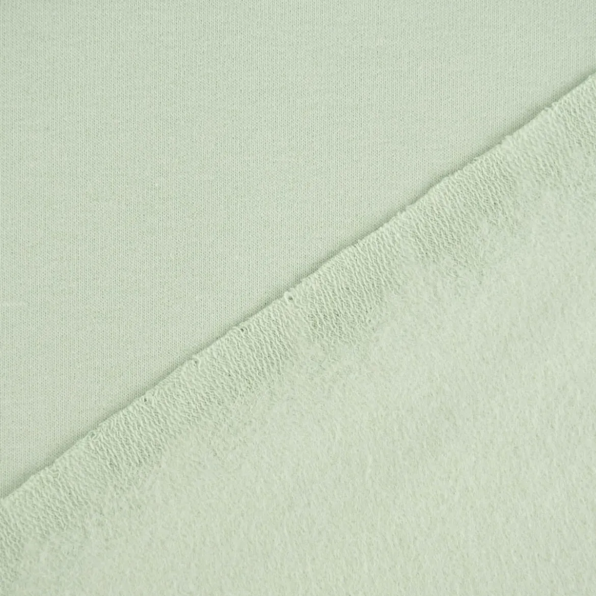 Sweatstoff Meterware Bio Soft Sweat dünn uni Mint 1,5m Breite