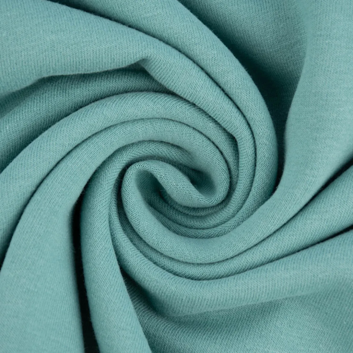 Sweatstoff Meterware Bio Soft Sweat dünn uni dunkel Mint 1,5m Breite