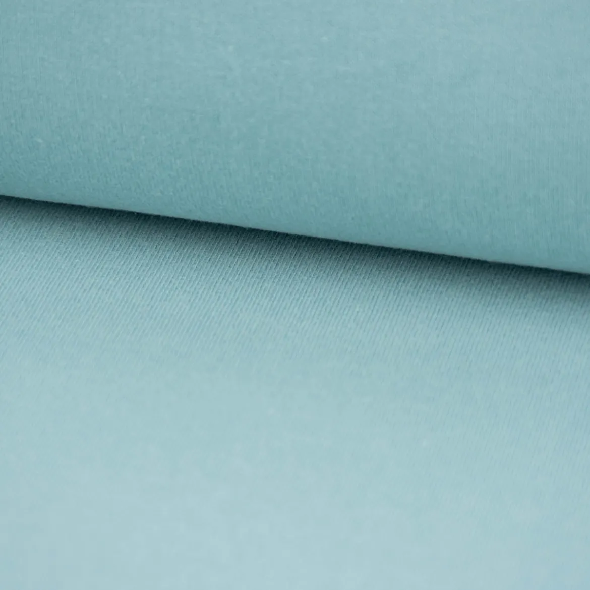 Sweatstoff Meterware Bio Soft Sweat dünn uni Aqua Blau 1,5m Breite
