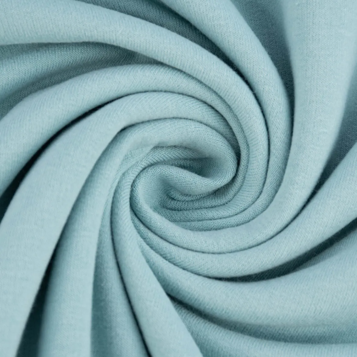 Sweatstoff Meterware Bio Soft Sweat dünn uni Aqua Blau 1,5m Breite
