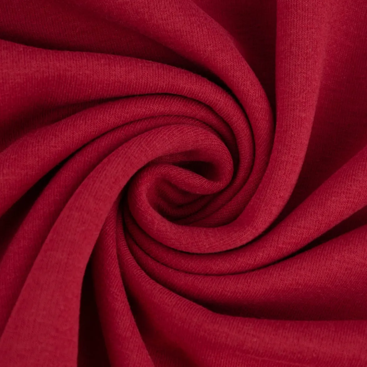 Sweatstoff Meterware Bio Soft Sweat dünn uni bordeaux Rot 1,5m Breite