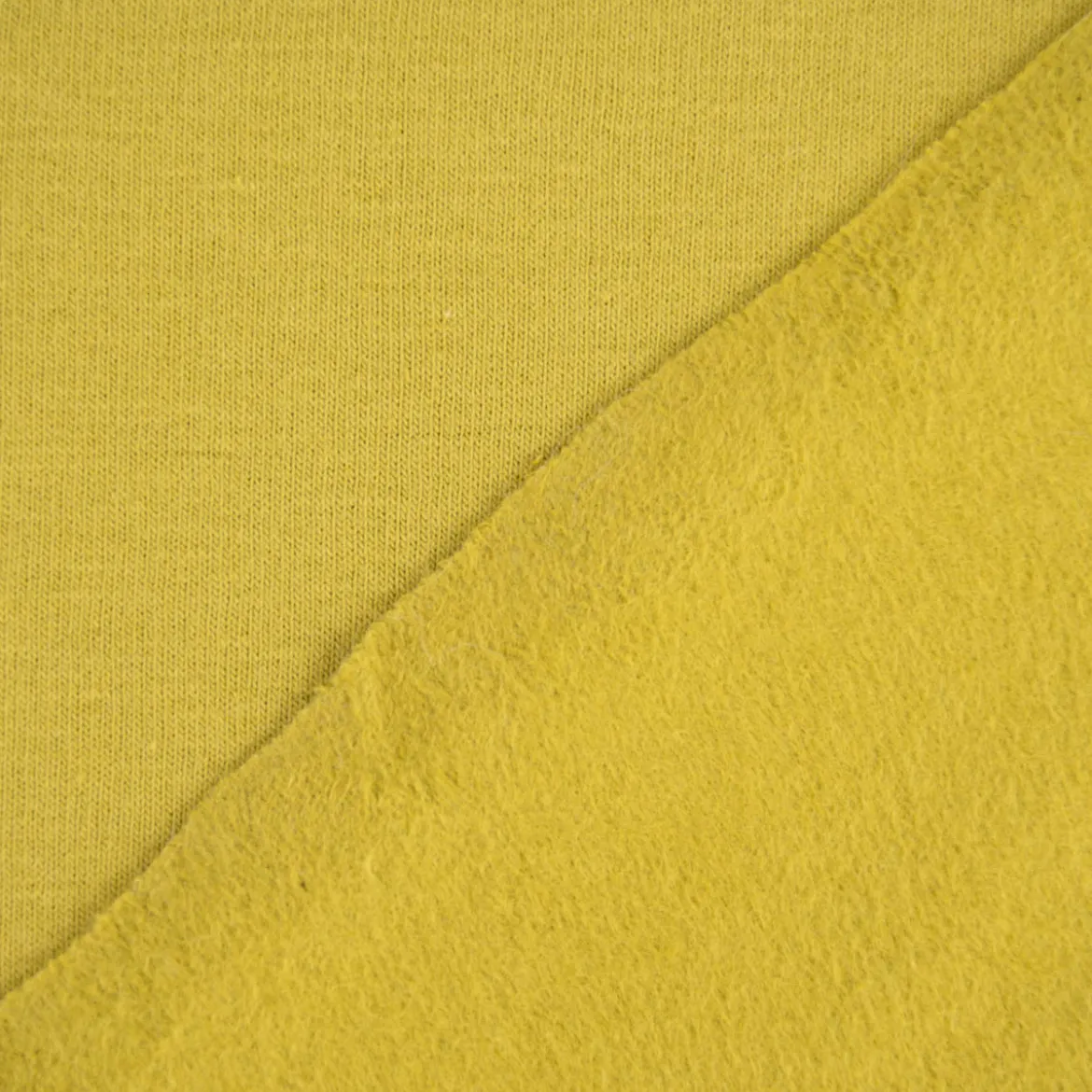 Sweatstoff Meterware Bio Soft Sweat dünn uni dunkel Lime 1,5m Breite